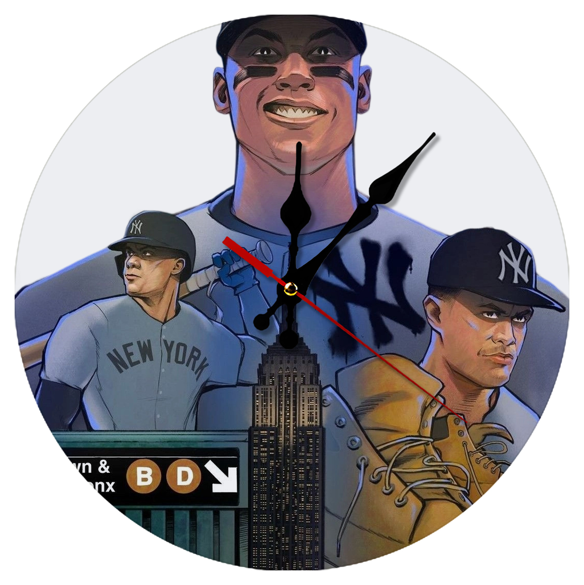 New York Yankees 273 Silent Round Wall Clock – Modern & Stylish DIY Design, Durable Wood Construction, Easy To Install – Perfect For Office, Bedroom, Living Room, And More